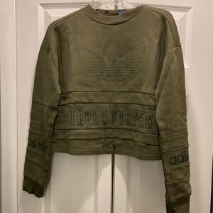 Adidas Army Green Cropped Sweatshirt